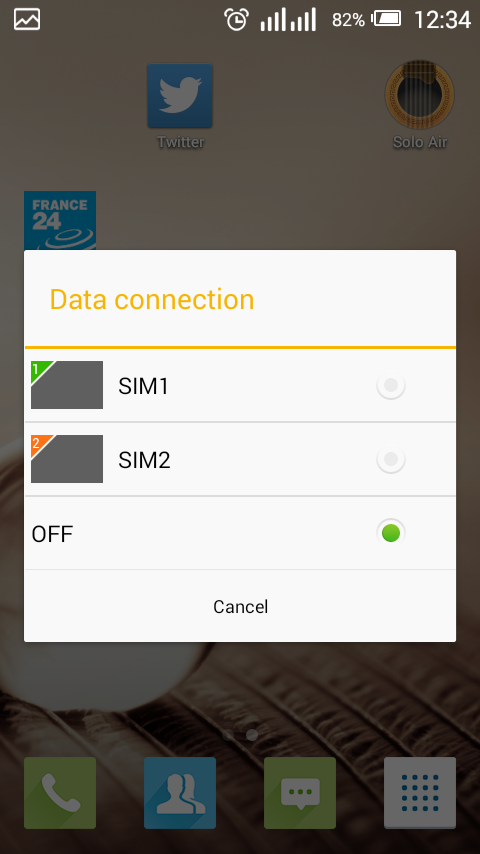 Android Dual SIM Choose
