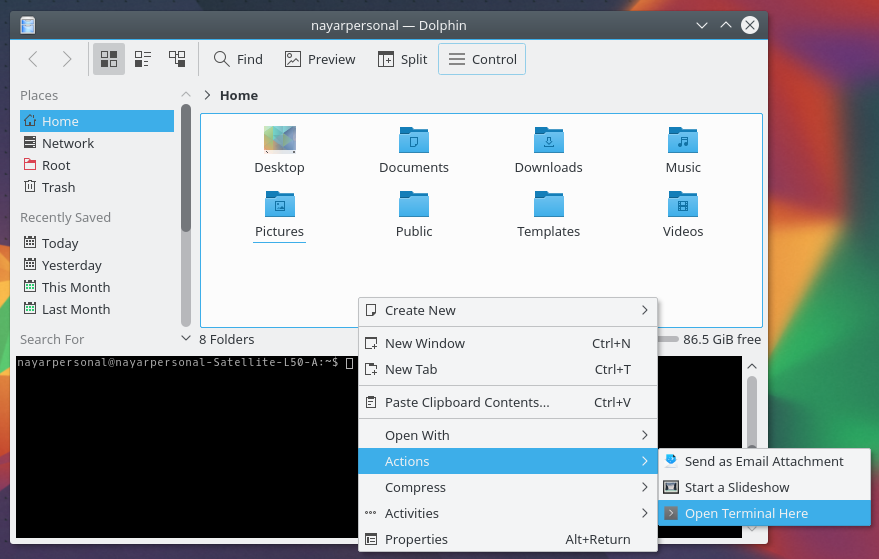 Dolphin in Kubuntu 16.04